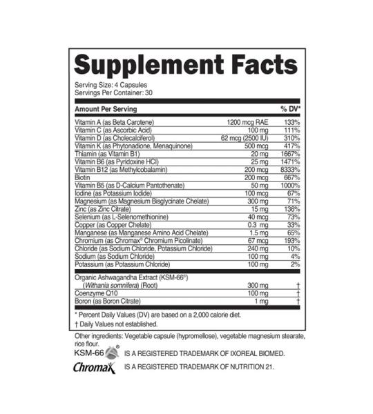 Multi Vitamin 120 Capsules - Transparent Labs
