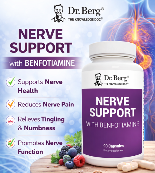 Dr Berg Nerve Support with Benfotiamine - Health Support | 90 Caps