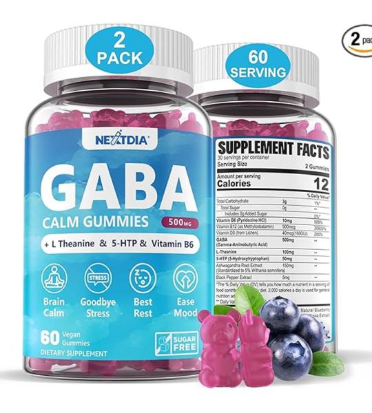 Nextdia GABA Calm Gummies - L-Theanine, 5-HTP & Vitamin B6