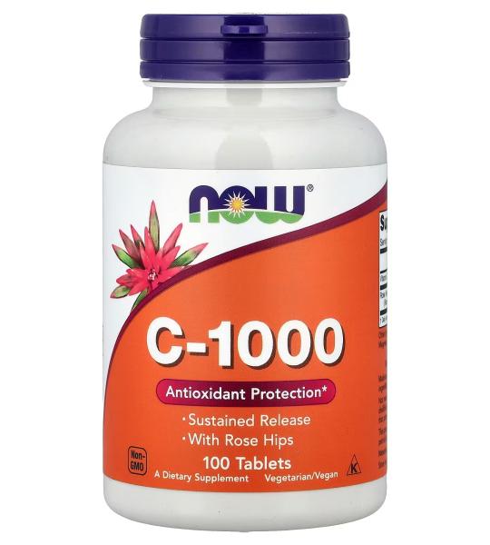 NOW Foods C-1000 Antioxidant Protection With Rose Hips 100 Tablets
