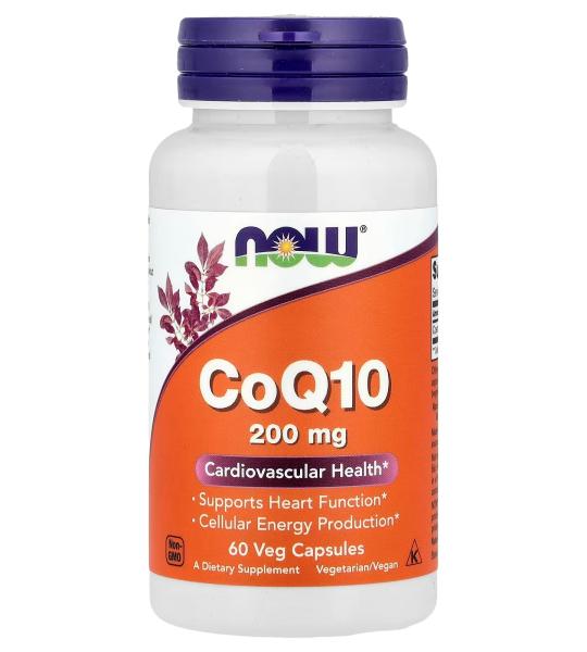 NOW Foods CoQ10 200 mg Cardiovascular Health 60 Veg Capsules