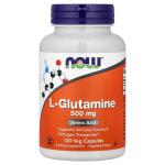 NOW Foods L-Glutamine 500mg Amino Acid Supports Immune Function 120 Veg Capsules