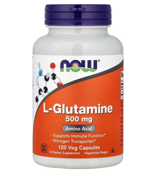 NOW Foods L-Glutamine 500mg Amino Acid Supports Immune Function 120 Veg Capsules