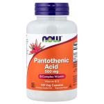 NOW Foods, Pantothenic Acid 500 mg B-Complex Vitamin Vitamin B-5 100 Veg Capsules