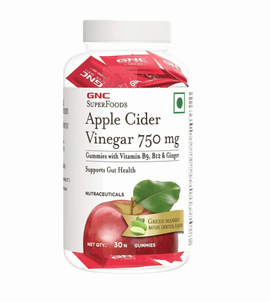 Gnc Super Foods Apple Cider Vinegar Gummies 750mg | Gut Health Support | Green Mango Flavor