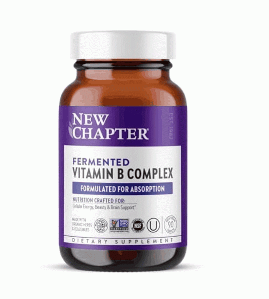 New Chapter Fermented Vitamin B Complex – Energy Beauty & Brain Support | 90 Capsules