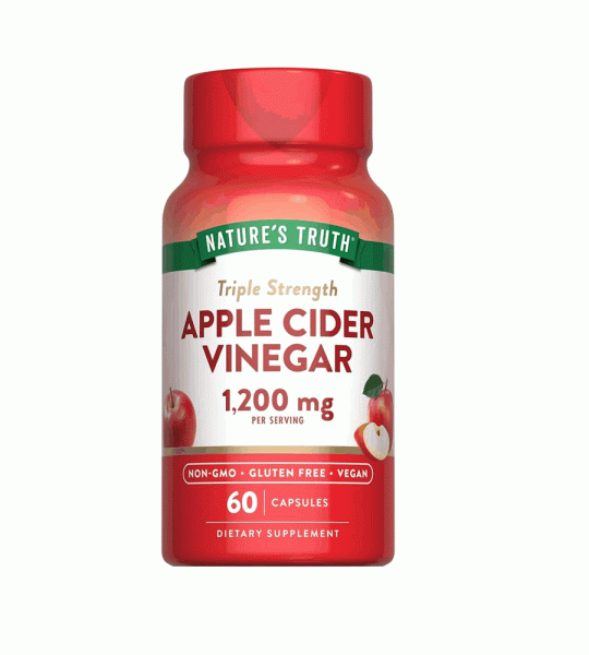 Nature's Truth Triple Strength Apple Cider Vinegar 1200mg | 60 Vegan Capsules