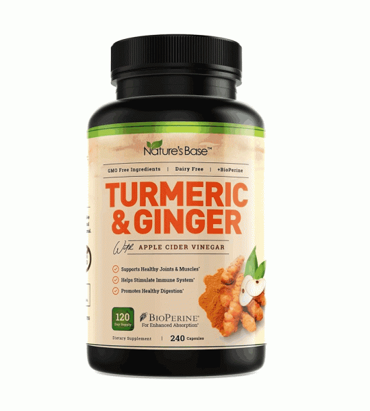 Nature's Base™ Turmeric & Ginger + Apple Cider Vinegar – Joint Immune & Digestive Support | 120 Capsules