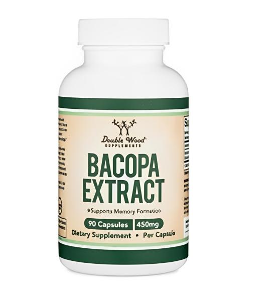 Double Wood Bacopa Extract | Memory & Cognitive Support | 450mg per Capsule | Dietary Supplement