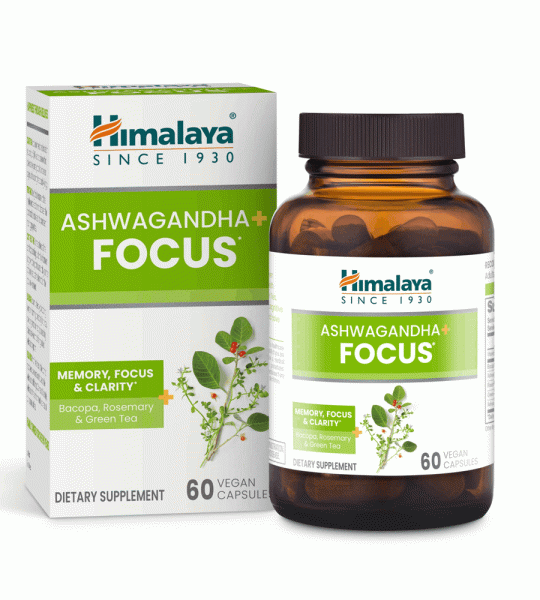 Himalaya Ashwagandha+ Focus | Memory Clarity & Concentration | 60 Vegan Capsules | Herbal Dietary Supplement
