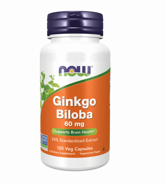 Ginkgo Biloba 60mg | Brain Health Support | 24% Standardized Extract 120 Vegan Capsules
