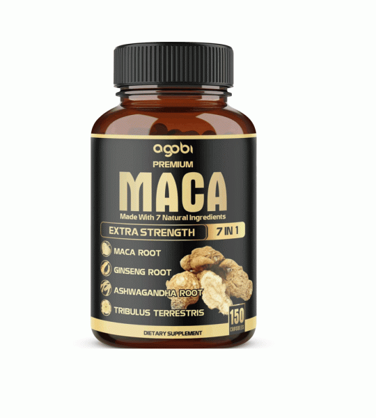Agobi Premium 7-In-1 Maca Extra Strength Blend with Ginseng Ashwagandha & Tribulus 150 Capsules