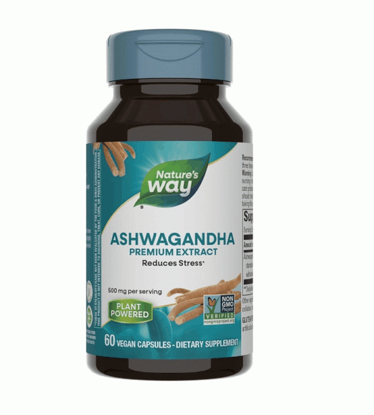 Nature’s Way Ashwagandha | Premium Extract Stress & Wellness Support 500mg 60 Vegan Capsules