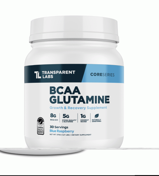 Transparent Labs Core Series Bcaa Glutamine – Growth & Recovery | Blue Raspberry