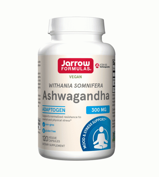 Jarrow Formulas Vegan Ashwagandha Stress & Adaptogen Support 300mg 120 Veggie Capsules