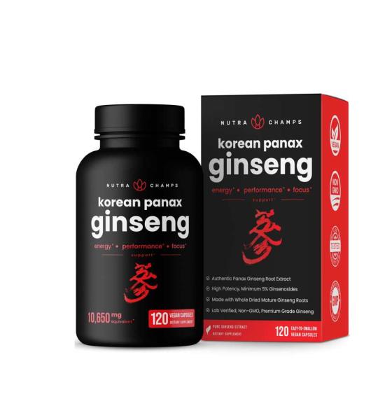 Panax Ginseng 1650mg – 120 Capsules for Energy & Vitality
