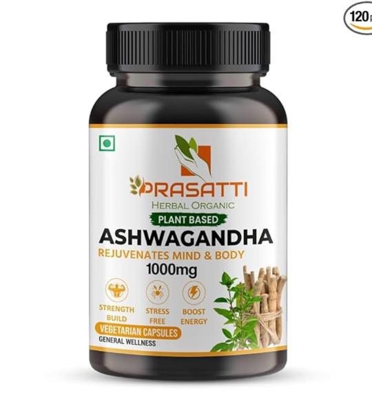 Prasatti Herbal Organic Plant Based Ashwagandha 1000 Mg