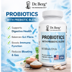 Dr Berg Probiotics with Prebiotic Blend - 30 Caps | Supports Overall Health