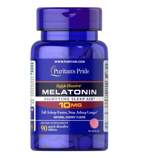 Puritan's Pride Quick Dissolve Melatonin 10mg – Nighttime Sleep Aid
