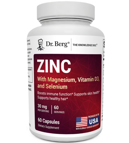 Dr Berg Zinc with Magnesium, Vitamin D3, and Selenium – 60 Capsules