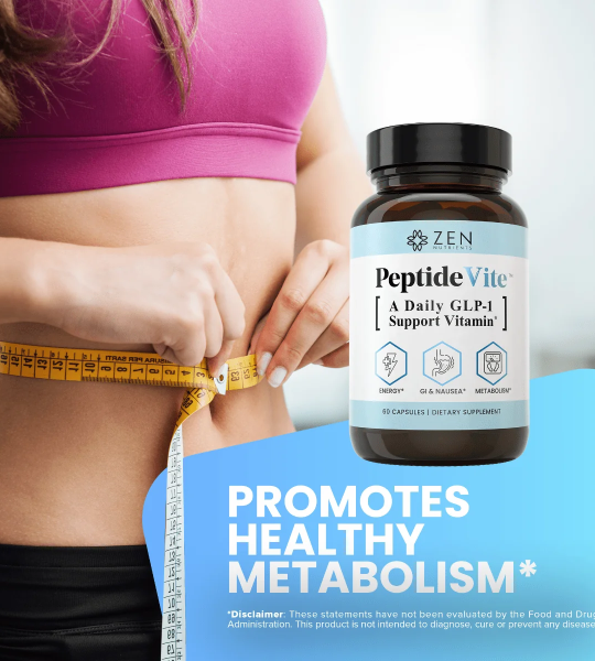Zen Nutrients PeptideVite GLP-1 Support Vitamin for Gut Health 60 Capsules