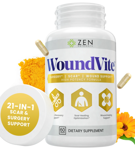 Zen Nutrients WoundVite Pre & Post Surgery Support 60 Vegan Capsules
